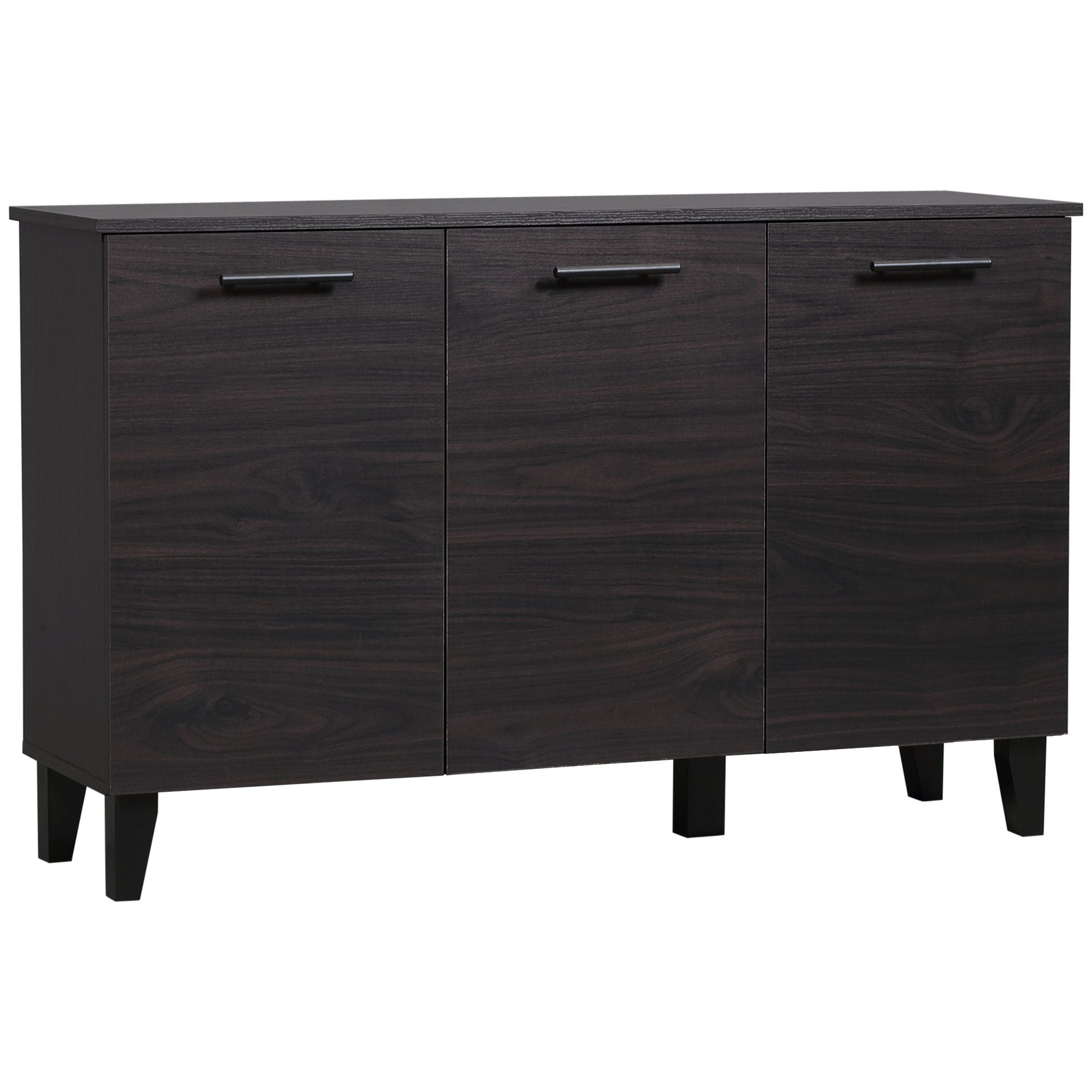 HOMCOM Buffet Cabinet Kitchen Sideboard Coffee Bar Dark Walnut Adjustable Shelf Dining Room - Comfortable Living Decor