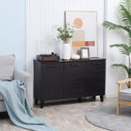 HOMCOM Buffet Cabinet Kitchen Sideboard Coffee Bar Dark Walnut Adjustable Shelf Dining Room - Comfortable Living Decor