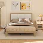 HOMCOM Full Bed Frame with Headboard Full Size Platform Bed Frame with Wooden Slats No Box Spring Needed Easy Assembly Oak - Comfortable Living Decor