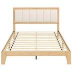 HOMCOM Full Bed Frame with Headboard Full Size Platform Bed Frame with Wooden Slats No Box Spring Needed Easy Assembly Oak - Comfortable Living Decor