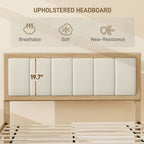 HOMCOM Full Bed Frame with Headboard Full Size Platform Bed Frame with Wooden Slats No Box Spring Needed Easy Assembly Oak - Comfortable Living Decor