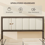 HOMCOM Full Bed Frame with Headboard Full Size Platform Bed Frame with Wooden Slats No Box Spring Needed Easy Assembly Walnut - Comfortable Living Decor
