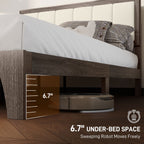 HOMCOM Full Bed Frame with Headboard Full Size Platform Bed Frame with Wooden Slats No Box Spring Needed Easy Assembly Walnut - Comfortable Living Decor