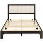 HOMCOM Full Bed Frame with Headboard Full Size Platform Bed Frame with Wooden Slats No Box Spring Needed Easy Assembly Walnut - Comfortable Living Decor