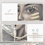 HOMCOM Hand - Painted Gold African Woman Canvas Wall Art for Home Decor 39.25 x 31.5 - Comfortable Living Decor