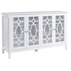 HOMCOM Kitchen Buffet Cabinet White Sideboard with Glass Doors Adjustable Shelves for Dining & Coffee Bar - Comfortable Living Decor