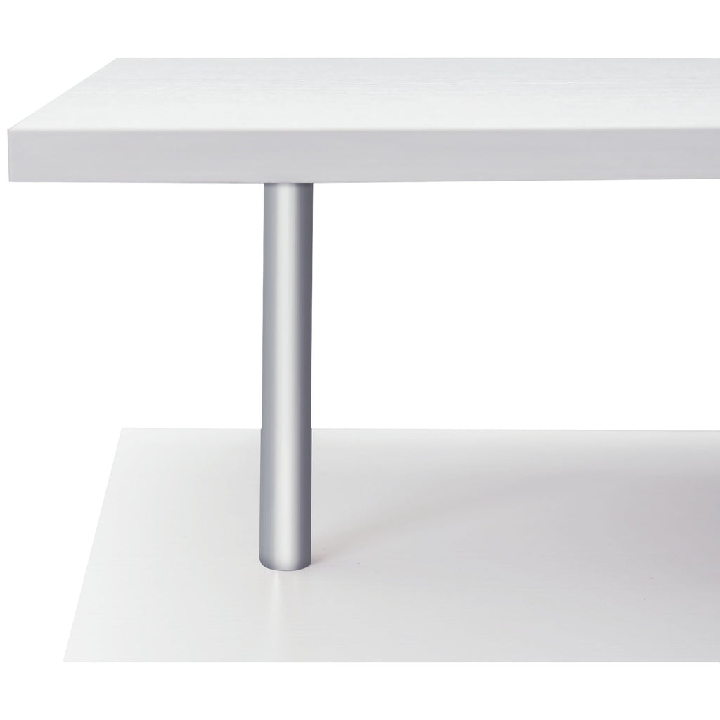 HOMCOM L - Shaped Desk 55" 360° Rotating White Corner Computer Workstation with Storage - Comfortable Living Decor