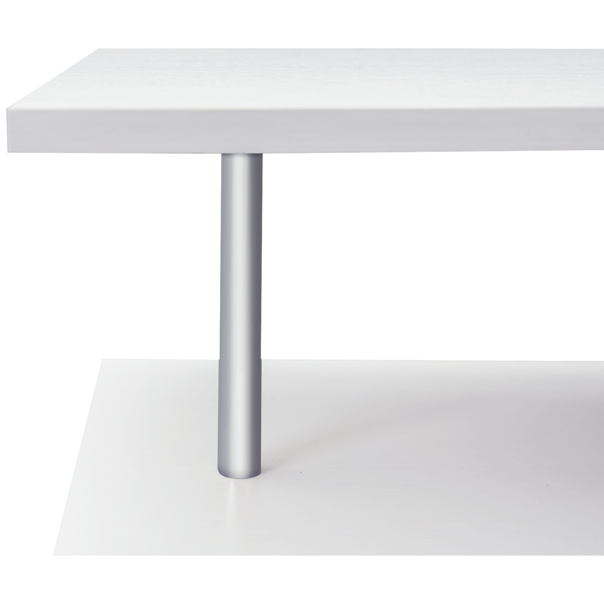 HOMCOM L - Shaped Desk 55" 360° Rotating White Corner Computer Workstation with Storage - Comfortable Living Decor