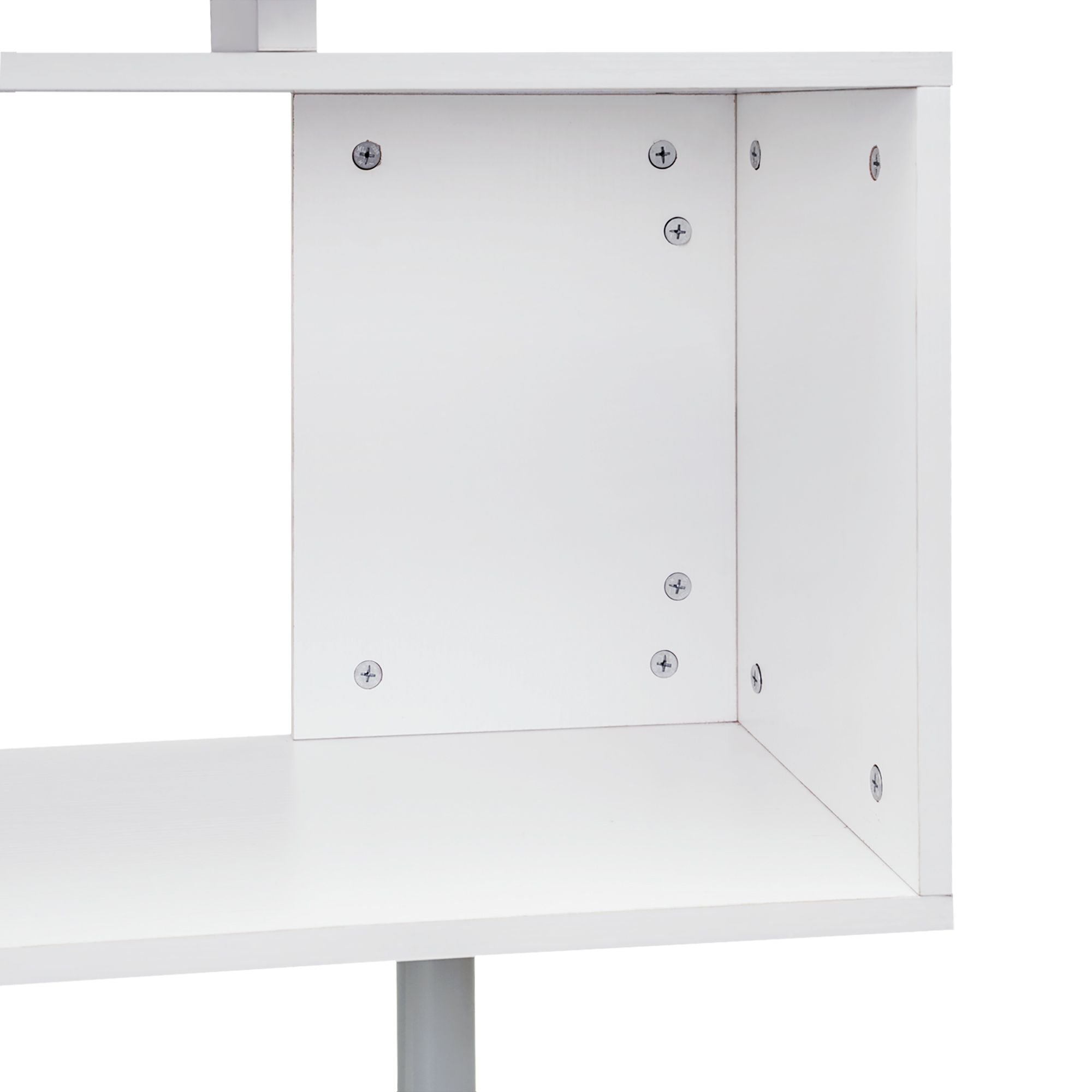 HOMCOM L - Shaped Desk 55" 360° Rotating White Corner Computer Workstation with Storage - Comfortable Living Decor