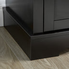 HOMCOM Modern Black Sideboard Buffet with Cupboards Drawers Shelves for Living Room Kitchen Storage - Comfortable Living Decor