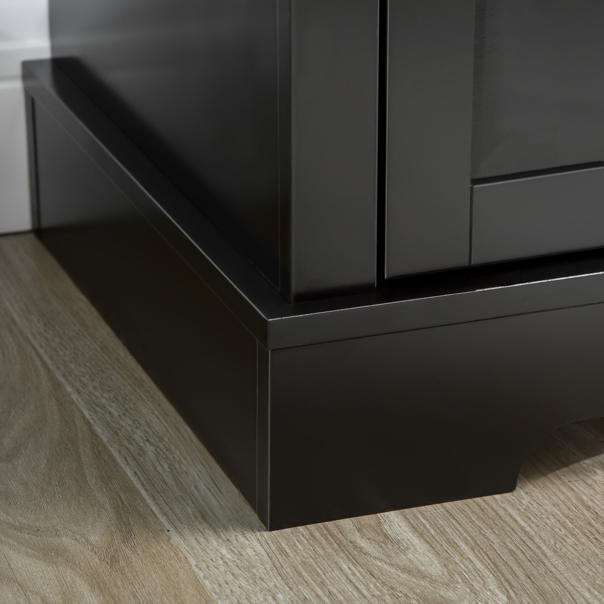 HOMCOM Modern Black Sideboard Buffet with Cupboards Drawers Shelves for Living Room Kitchen Storage - Comfortable Living Decor