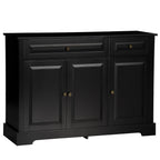 HOMCOM Modern Black Sideboard Buffet with Cupboards Drawers Shelves for Living Room Kitchen Storage - Comfortable Living Decor