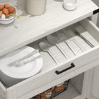 HOMCOM Modern Farmhouse Sideboard Storage Cabinet, Buffet Cabinet with 2 Barn Doors and Drawer for Dining Room, White Oak - Comfortable Living Decor