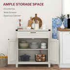 HOMCOM Modern Farmhouse Sideboard Storage Cabinet, Buffet Cabinet with 2 Barn Doors and Drawer for Dining Room, White Oak - Comfortable Living Decor