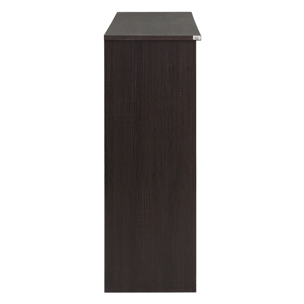 HOMCOM Modern Kitchen Buffet Cabinet, Storage Sideboard, Sliding Glass Doors Cupboard with Adjustable Shelf, Dark Brown - Comfortable Living Decor