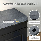 HOMCOM Modern Shoe Storage Bench Black Entryway Bench with Cushion 2 Drawers Ottoman Holds 8 Pairs - Comfortable Living Decor