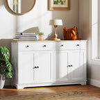 HOMCOM Modern Sideboard, Buffet Cabinet with Storage Drawers, Adjustable Shelves for Living Room, Dining Room, Entryway, White - Comfortable Living Decor