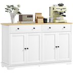 HOMCOM Modern Sideboard, Buffet Cabinet with Storage Drawers, Adjustable Shelves for Living Room, Dining Room, Entryway, White - Comfortable Living Decor