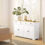 HOMCOM Modern Sideboard, Buffet Cabinet with Storage Drawers, Adjustable Shelves for Living Room, Dining Room, Entryway, White - Comfortable Living Decor