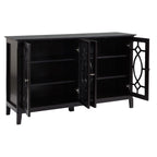 HOMCOM Modern Sideboard Espresso Storage Console Table Buffet Cabinet Glass Doors Living Dining Room - Comfortable Living Decor