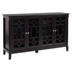 HOMCOM Modern Sideboard Espresso Storage Console Table Buffet Cabinet Glass Doors Living Dining Room - Comfortable Living Decor