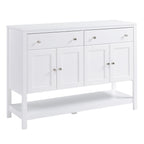 HOMCOM Modern White Buffet, Metal Hinges & Round Handles, Dining Room Storage - Comfortable Living Decor