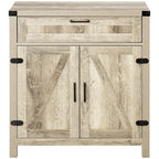 HOMCOM Wooden Farmhouse Sideboard Oak Finish Kitchen Buffet Cabinet with Drawer and Shelf - Comfortable Living Decor