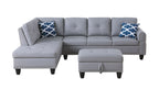 Irine Faux Leather Sectional Sofa with Ottoman - Comfortable Living Decor