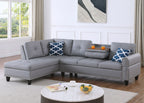 Irine Faux Leather Sectional Sofa with Ottoman - Comfortable Living Decor