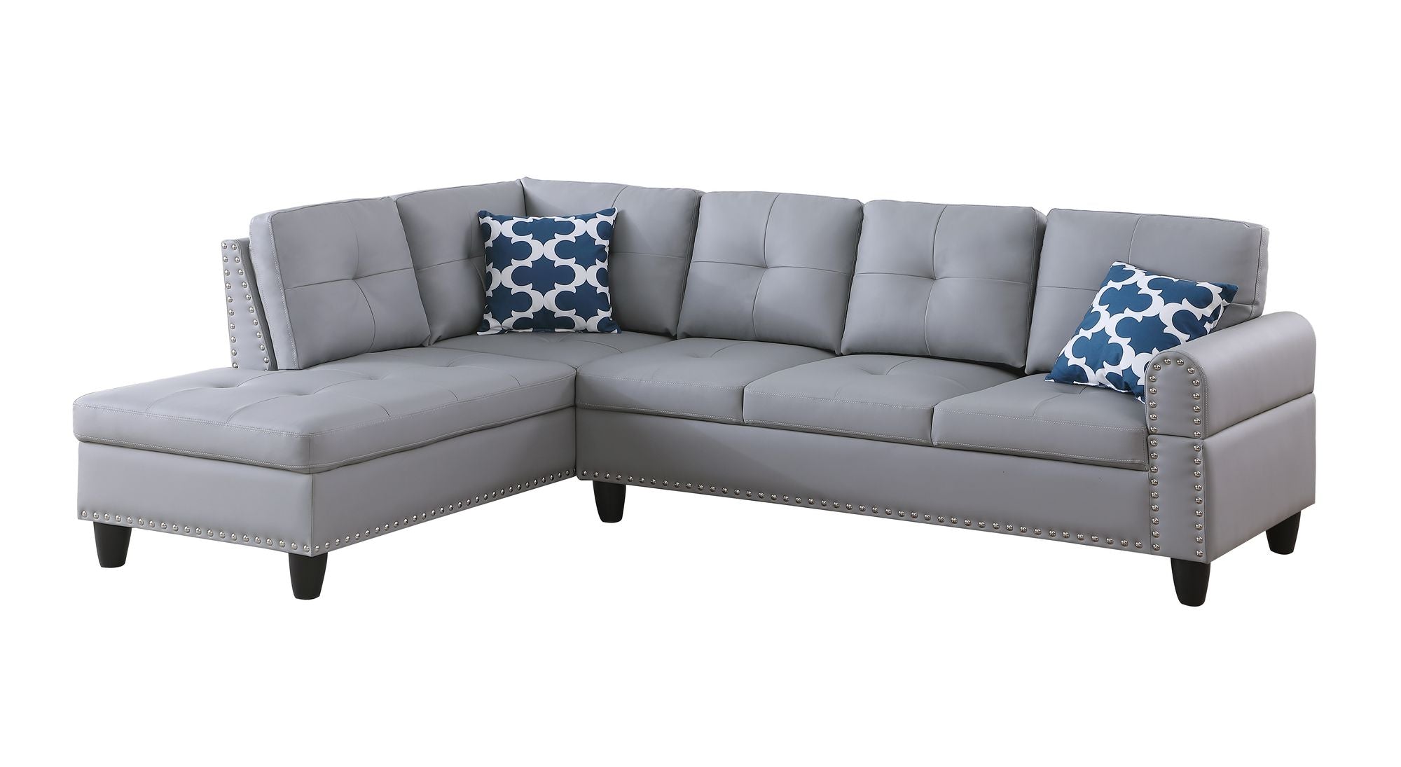 Irine Faux Leather Sectional Sofa with Ottoman - Comfortable Living Decor