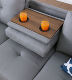 Irine Faux Leather Sectional Sofa with Ottoman - Comfortable Living Decor