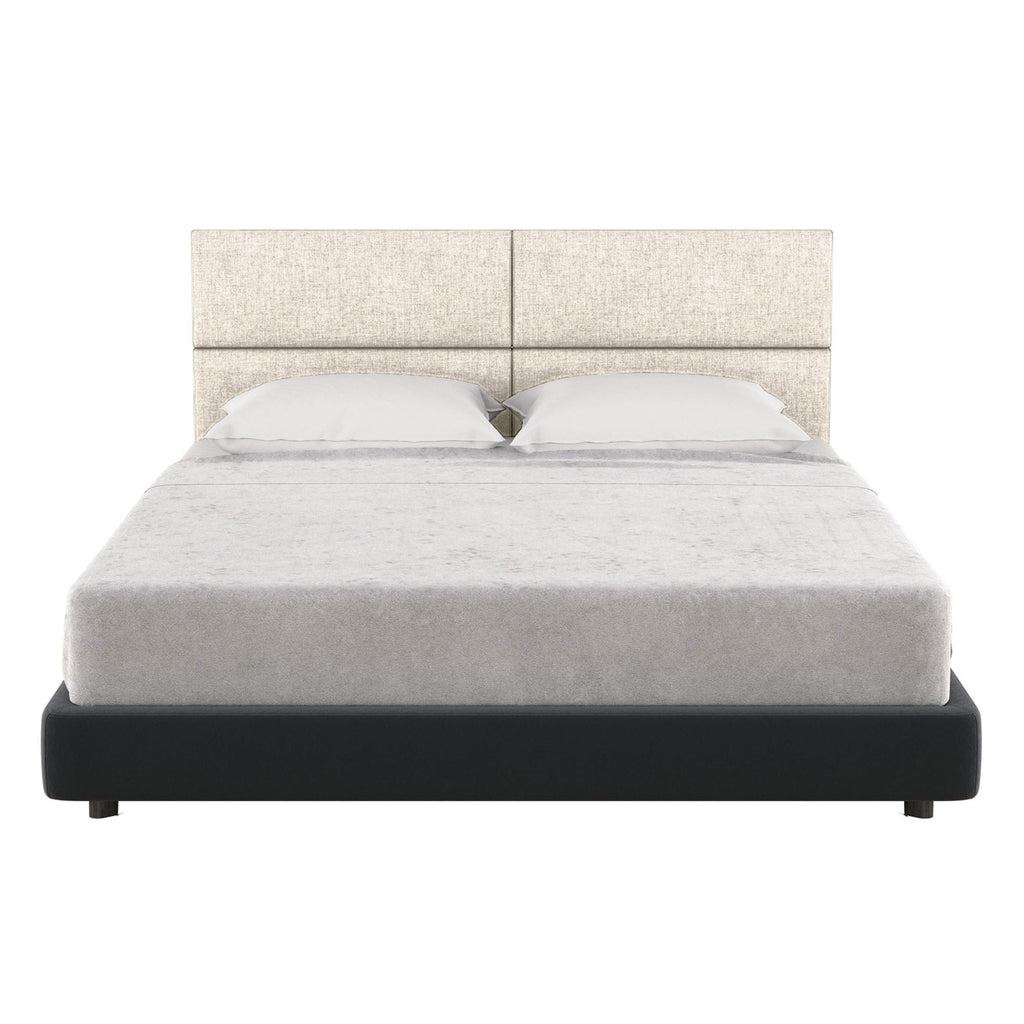 Jaxx Panelist Modern Padded Headboard – Set of 4 Wall Mounted Panels (Each 11.25" x 30") - Queen, Dune Beige Microvelvet - Comfortable Living Decor