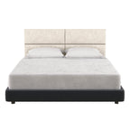 Jaxx Panelist Modern Padded Headboard – Set of 4 Wall Mounted Panels (Each 11.25" x 30") - Queen, Dune Beige Microvelvet - Comfortable Living Decor