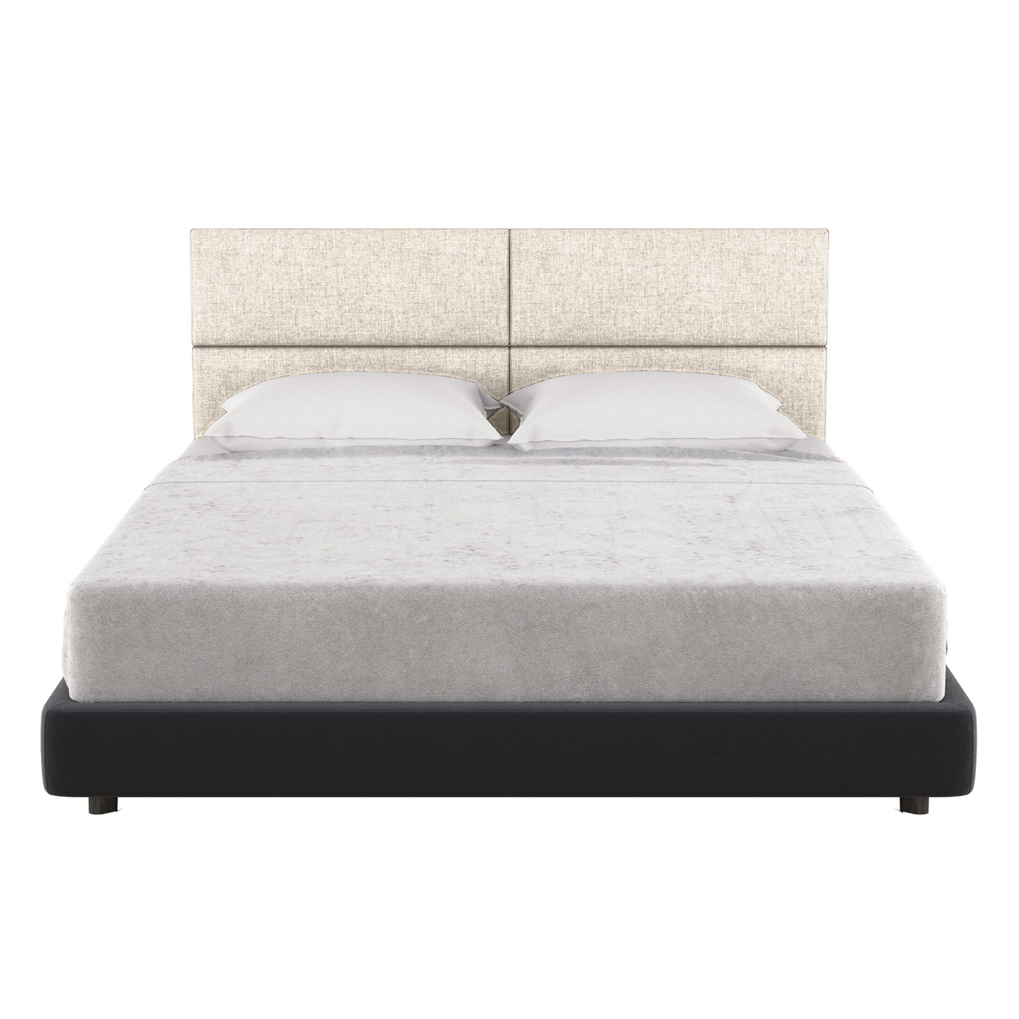 Jaxx Panelist Modern Padded Headboard – Set of 4 Wall Mounted Panels (Each 11.25" x 30") - Queen, Dune Beige Microvelvet - Comfortable Living Decor