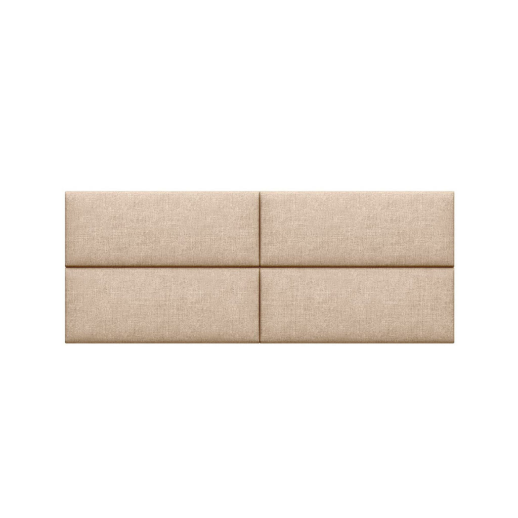 Jaxx Panelist Modern Padded Headboard – Set of 4 Wall Mounted Panels (Each 11.25" x 30") - Queen, Dune Beige Microvelvet - Comfortable Living Decor