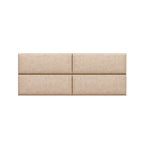 Jaxx Panelist Modern Padded Headboard – Set of 4 Wall Mounted Panels (Each 11.25" x 30") - Queen, Dune Beige Microvelvet - Comfortable Living Decor