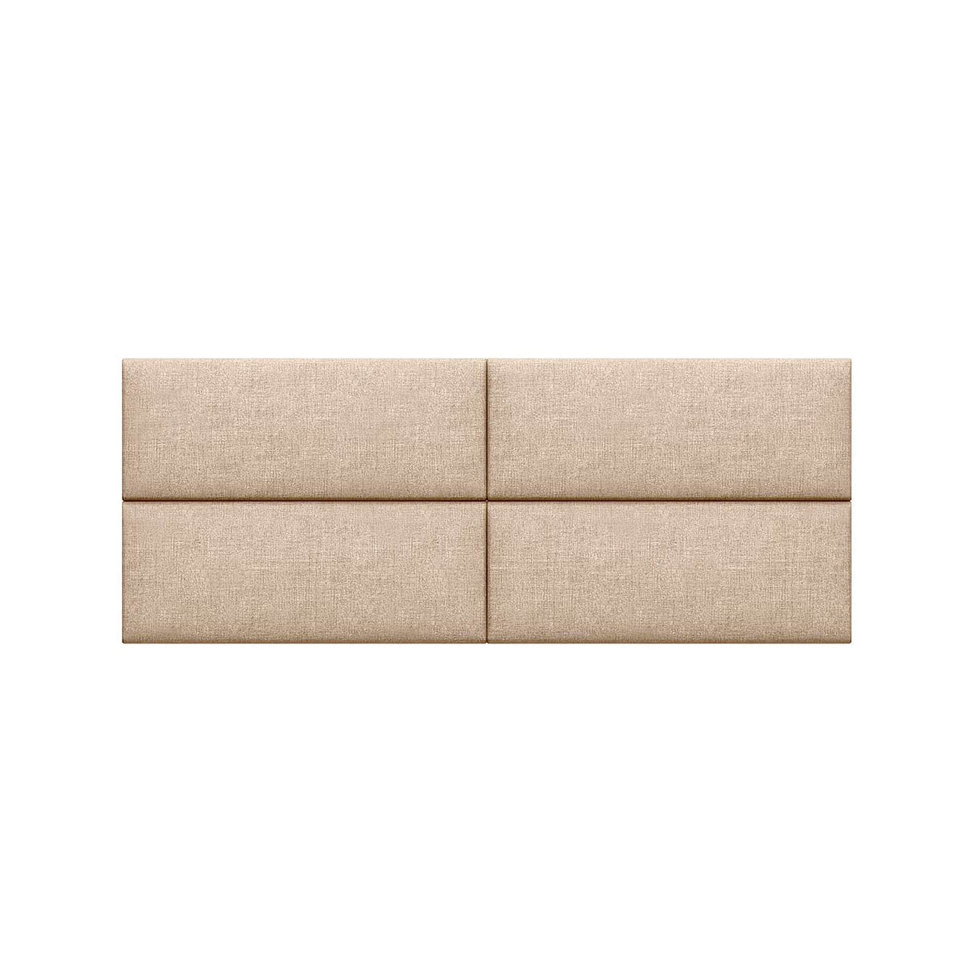 Jaxx Panelist Modern Padded Headboard – Set of 4 Wall Mounted Panels (Each 11.25" x 30") - Queen, Dune Beige Microvelvet - Comfortable Living Decor