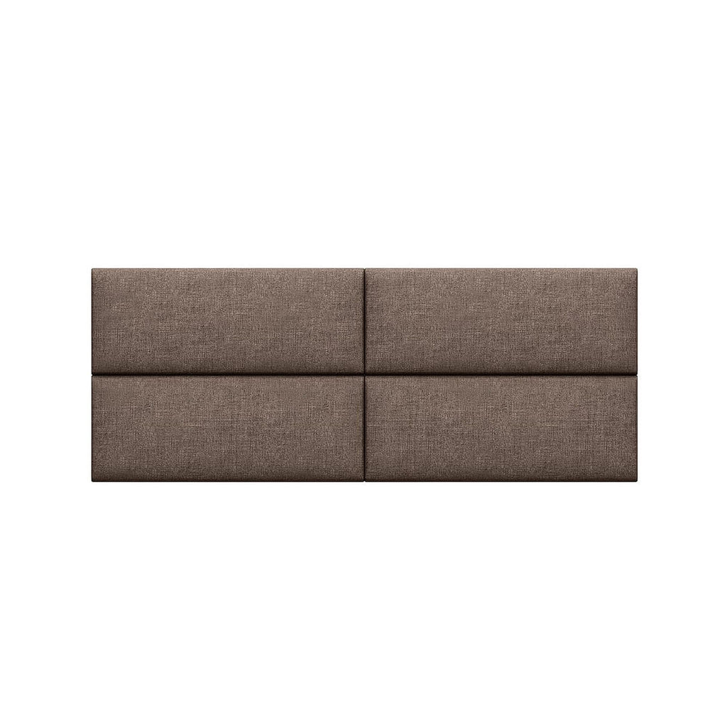 Jaxx Panelist Modern Padded Headboard – Set of 4 Wall Mounted Panels (Each 11.25" x 30") - Queen, Havana Brown Microvelvet - Comfortable Living Decor