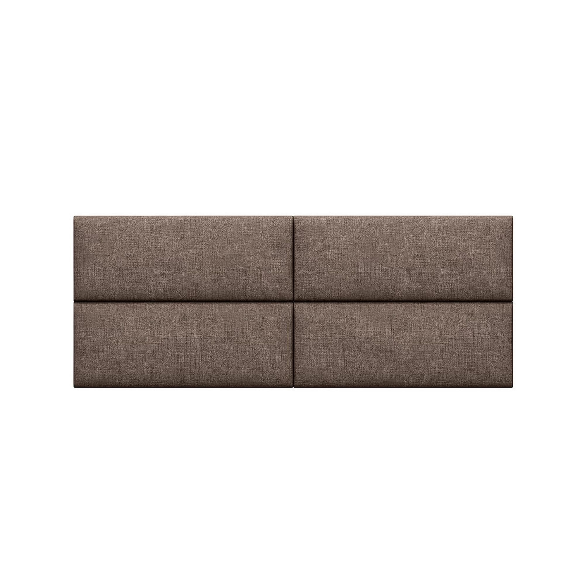 Jaxx Panelist Modern Padded Headboard – Set of 4 Wall Mounted Panels (Each 11.25" x 30") - Queen, Havana Brown Microvelvet - Comfortable Living Decor