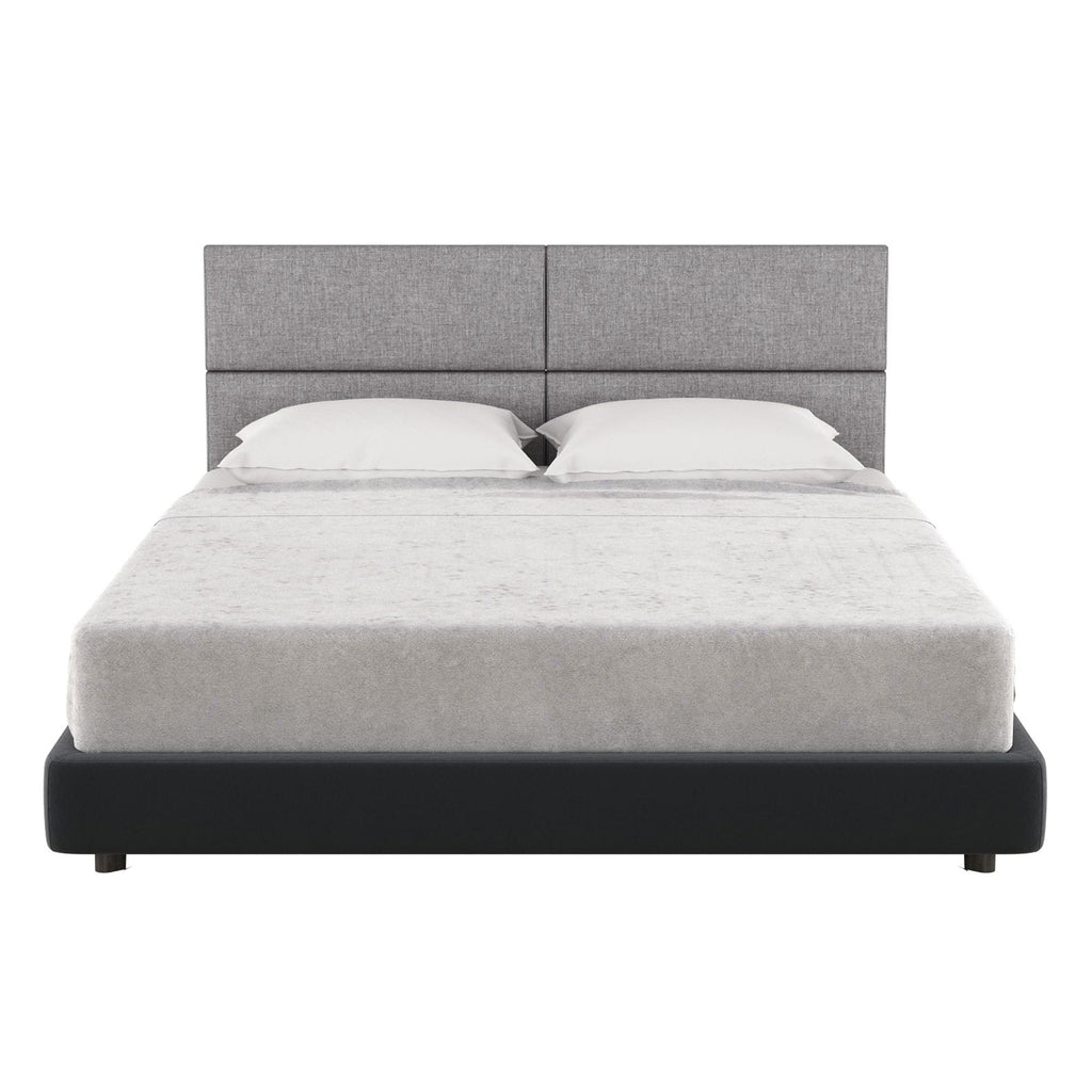 Jaxx Panelist Modern Padded Headboard – Set of 4 Wall Mounted Panels (Each 11.25" x 30") - Queen, Mouse Grey Microvelvet - Comfortable Living Decor