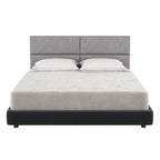 Jaxx Panelist Modern Padded Headboard – Set of 4 Wall Mounted Panels (Each 11.25" x 30") - Queen, Mouse Grey Microvelvet - Comfortable Living Decor