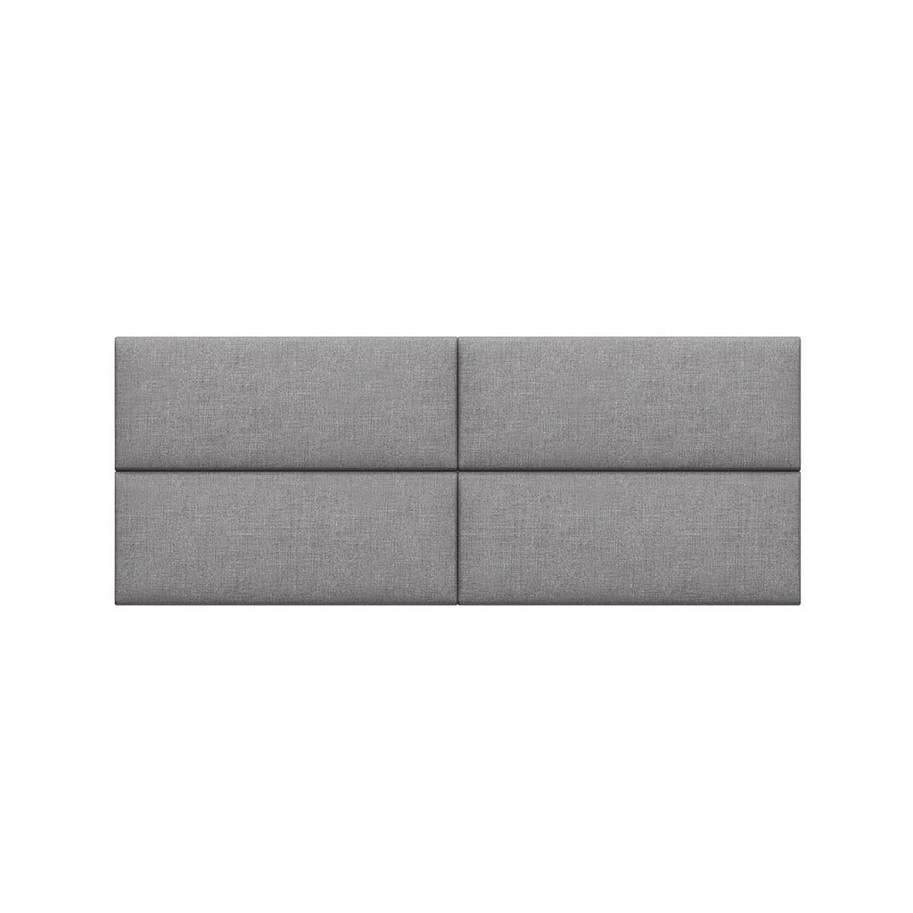 Jaxx Panelist Modern Padded Headboard – Set of 4 Wall Mounted Panels (Each 11.25" x 30") - Queen, Mouse Grey Microvelvet - Comfortable Living Decor