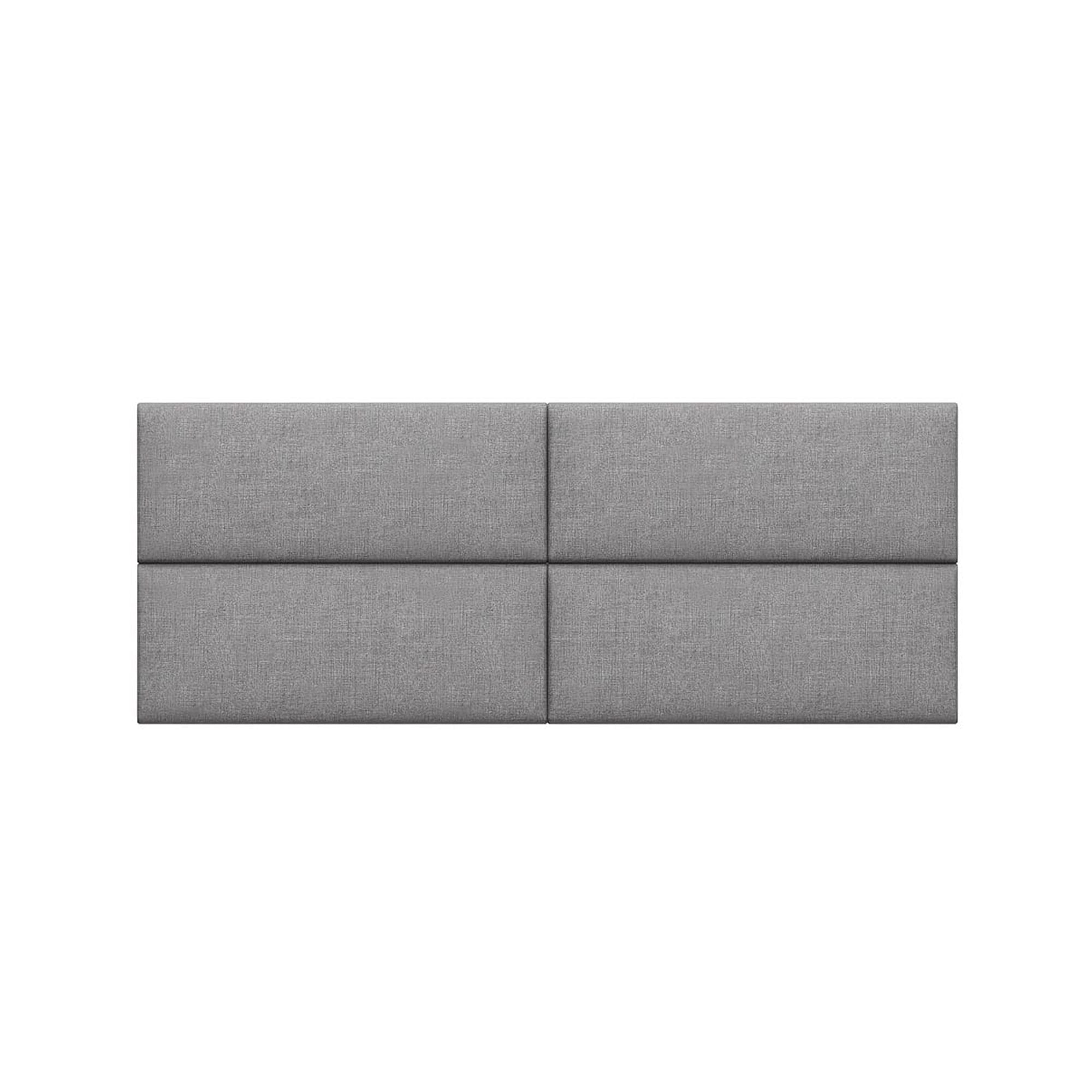 Jaxx Panelist Modern Padded Headboard – Set of 4 Wall Mounted Panels (Each 11.25" x 30") - Queen, Mouse Grey Microvelvet - Comfortable Living Decor