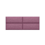 Jaxx Panelist Modern Padded Headboard – Set of 4 Wall Mounted Panels (Each 11.25" x 30") - Queen, Plum Microvelvet - Comfortable Living Decor
