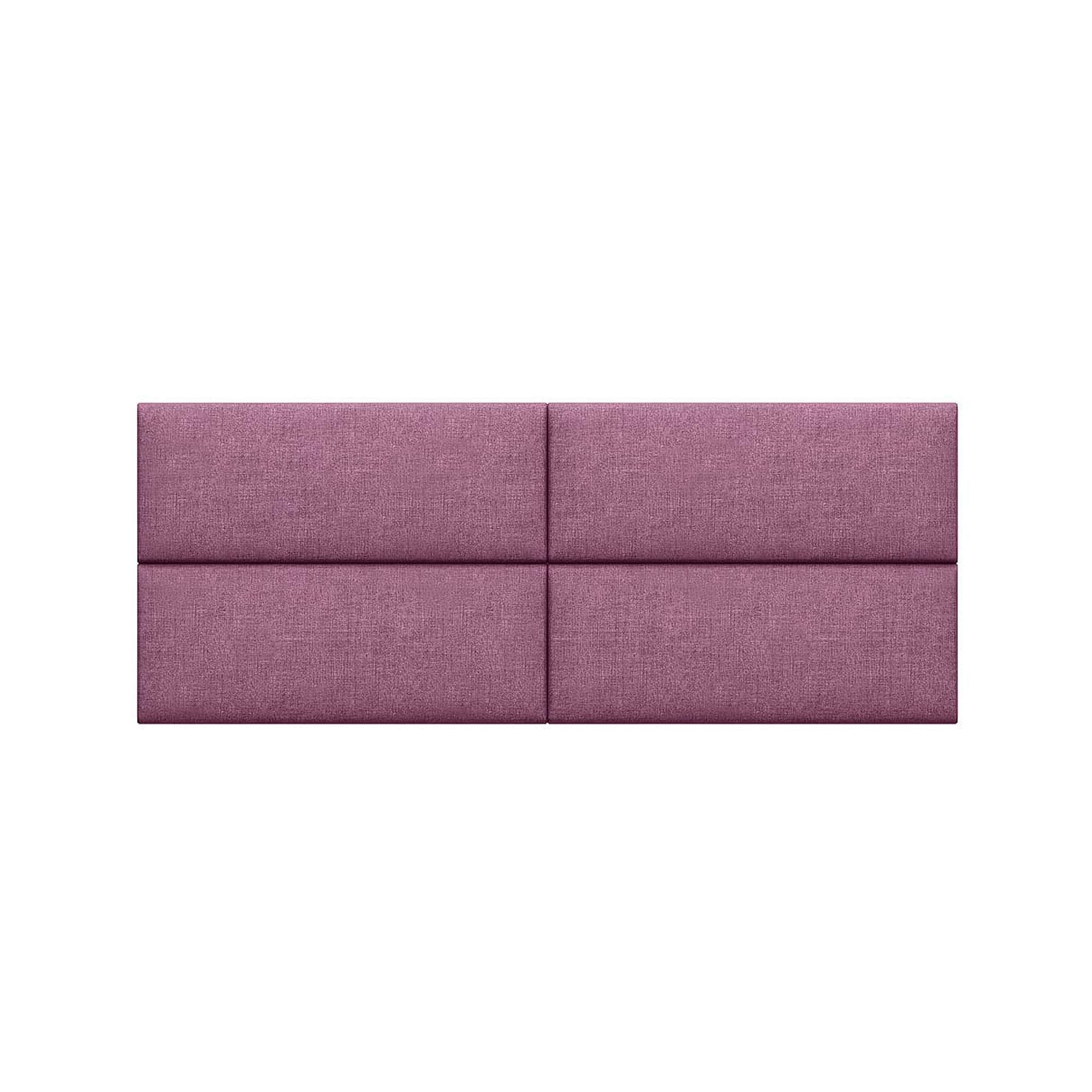 Jaxx Panelist Modern Padded Headboard – Set of 4 Wall Mounted Panels (Each 11.25" x 30") - Queen, Plum Microvelvet - Comfortable Living Decor