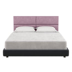 Jaxx Panelist Modern Padded Headboard – Set of 4 Wall Mounted Panels (Each 11.25" x 30") - Queen, Plum Microvelvet - Comfortable Living Decor