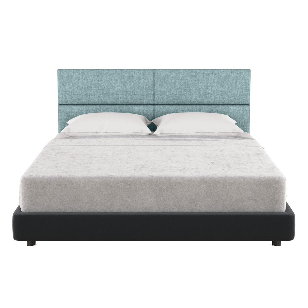 Jaxx Panelist Modern Padded Headboard – Set of 4 Wall Mounted Panels (Each 11.25" x 30") - Queen, Surf Turquoise Microvelvet - Comfortable Living Decor
