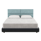 Jaxx Panelist Modern Padded Headboard – Set of 4 Wall Mounted Panels (Each 11.25" x 30") - Queen, Surf Turquoise Microvelvet - Comfortable Living Decor