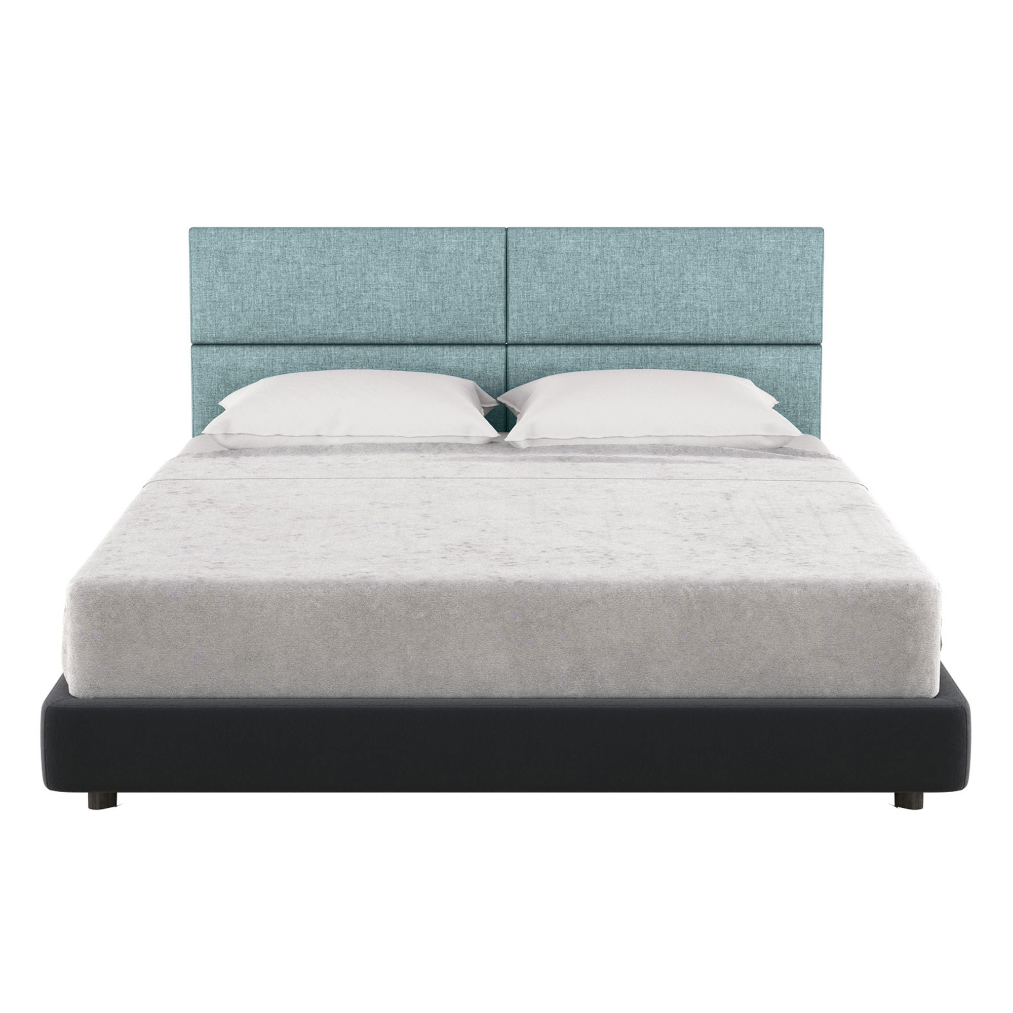 Jaxx Panelist Modern Padded Headboard – Set of 4 Wall Mounted Panels (Each 11.25" x 30") - Queen, Surf Turquoise Microvelvet - Comfortable Living Decor