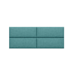 Jaxx Panelist Modern Padded Headboard – Set of 4 Wall Mounted Panels (Each 11.25" x 30") - Queen, Surf Turquoise Microvelvet - Comfortable Living Decor